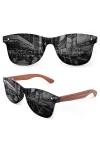 GQUEEN Lunettes de soleil Homme Femme Bois Vintage Polarisées Classique 100% Protection UV400 MOS09
