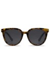 SOJOS Lunettes de Soleil Polarisantes Vintage Rounde UV Protection Verre SJ2175 Avec Monture Marron/Verre Marron