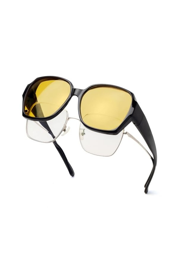 Face Shadow Lunettes Conduite de Nuit Polarisées, Lunette de Nuit pour Homme et Femme, Ultra Léger Lunettes de Vision Nocturn