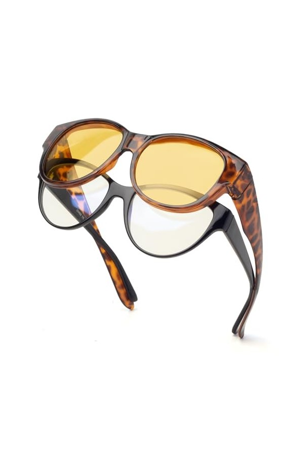 Face Shadow Lunettes Conduite de Nuit Polarisées, Lunette de Nuit pour Homme et Femme, Ultra Léger Lunettes de Vision Nocturn