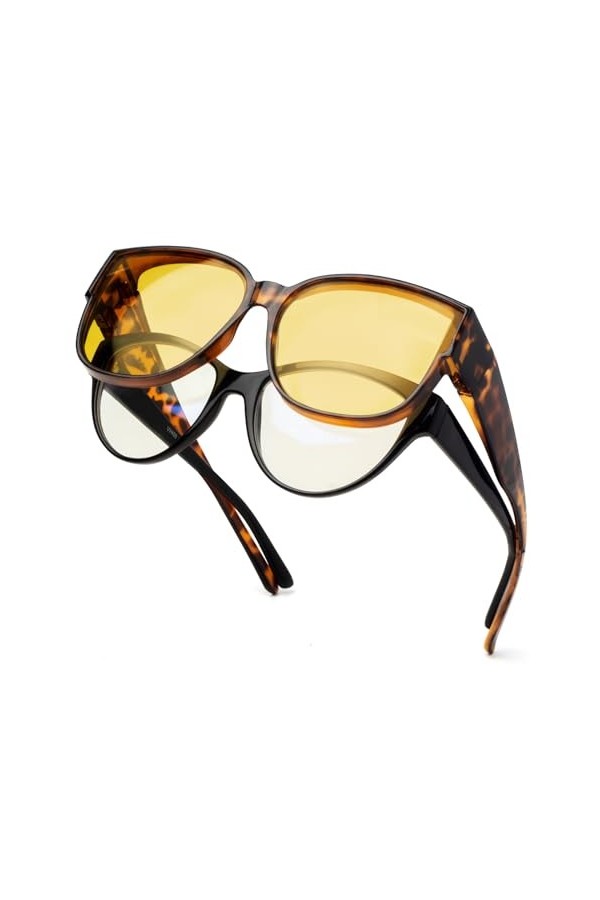 Face Shadow Lunettes Conduite de Nuit Polarisées, Lunette de Nuit pour Homme et Femme, Ultra Léger Lunettes de Vision Nocturn