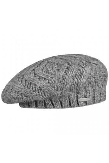 Seeberger Béret en Tricot Salvirola béret Basque Taille Unique - Gris Clair 
