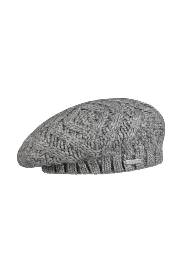 Seeberger Béret en Tricot Salvirola béret Basque Taille Unique - Gris Clair 
