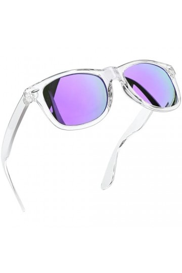 Joopin Lunettes Miroir Homme Polarisées Carrées et Lunette de Soleil Mode Femme Violet Vintage Lunettes de Soleil Pour Voyage