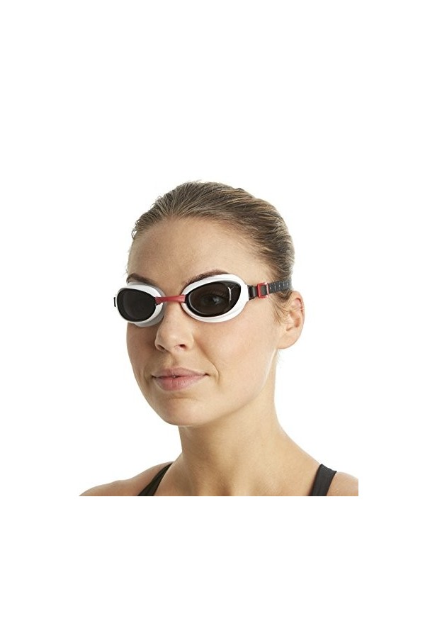 Speedo Aquapure Lunettes de natation Femme, Blanc/Bleu, Taille Unique