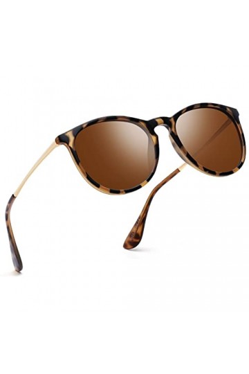 kunchu Lunettes de Soleil Femme Polarisées Rond Retro Grand Cadre Sports Protection UV400,pour Homme et Femmes,Lunette Soleil