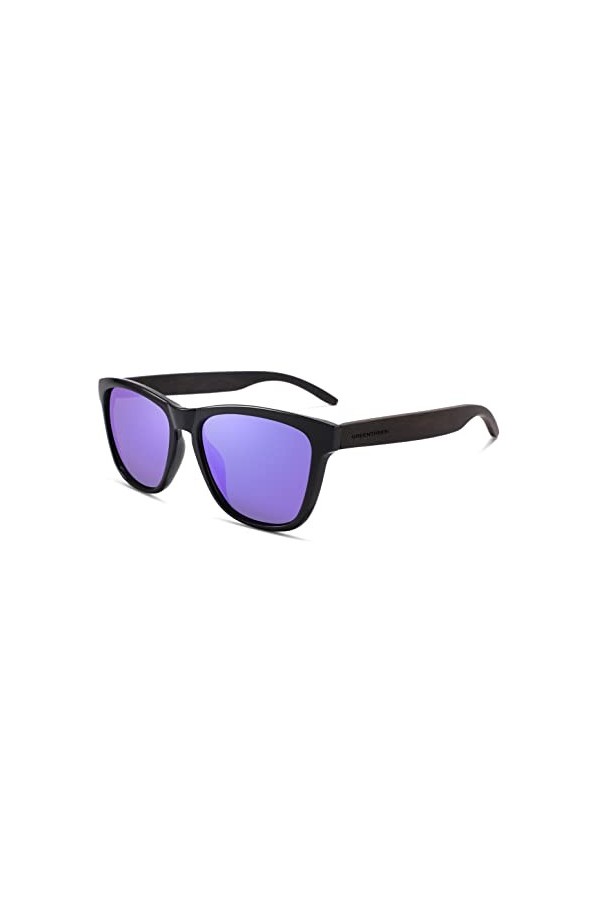 GREENTREEN Lunettes de Soleil Polarisées pour Homme et Femmes, Lunettes de Soleil en Bois, 100% anti UV400