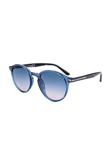 SQUAD Lunettes de soleil rondes pour homme et femme unisexe adulte classique avec étui à lunettes, 3eb056c4 Bleu transparent 