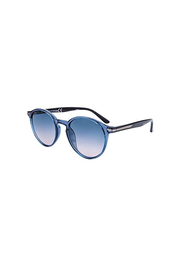 SQUAD Lunettes de soleil rondes pour homme et femme unisexe adulte classique avec étui à lunettes, 3eb056c4 Bleu transparent 