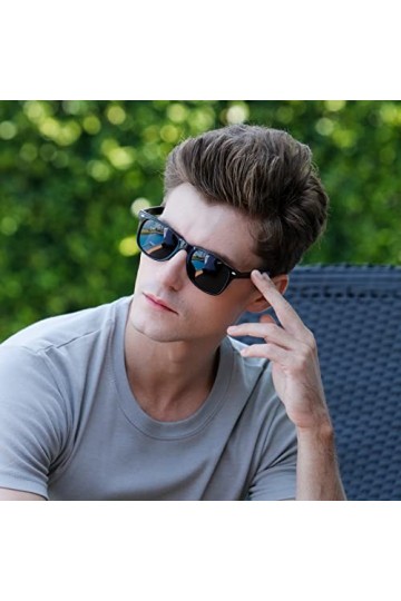 Dollger Lunettes de soleil polarisées TR90 Frame Lunettes de soleil légères pour hommes Femmes Protection UV Style vintage