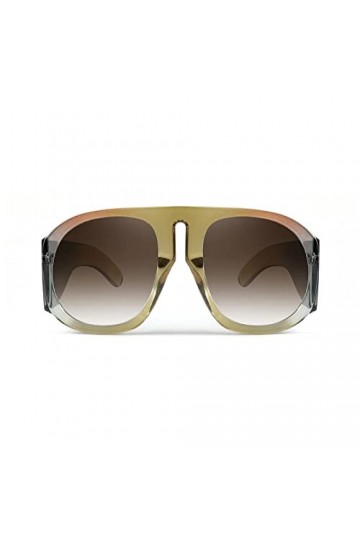 FEISEDY Lunettes de Soleil Rétro pour Femmes Hommes Oversized Vintage 70s 80s Sunglasses Flat Top Shield Shades B2745