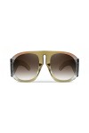 FEISEDY Lunettes de Soleil Rétro pour Femmes Hommes Oversized Vintage 70s 80s Sunglasses Flat Top Shield Shades B2745