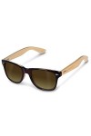 Navaris Lunettes de soleil UV400 - En bois pour hommes et femmes - Branches en bambou - Lunettes en bois avec étui - différen