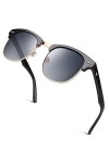 GQUEEN Lunettes de Soleil Homme Femme Retro Demi-Cerclées Demi-Monture Polarisées Protection UV400 GQO6