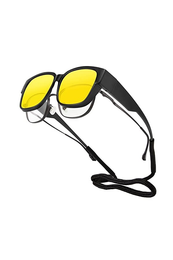 Goiteia Lunettes de vision nocturne tendance pour lunettes | Lunettes de conduite de nuit polarisées HD anti-éblouissement | 