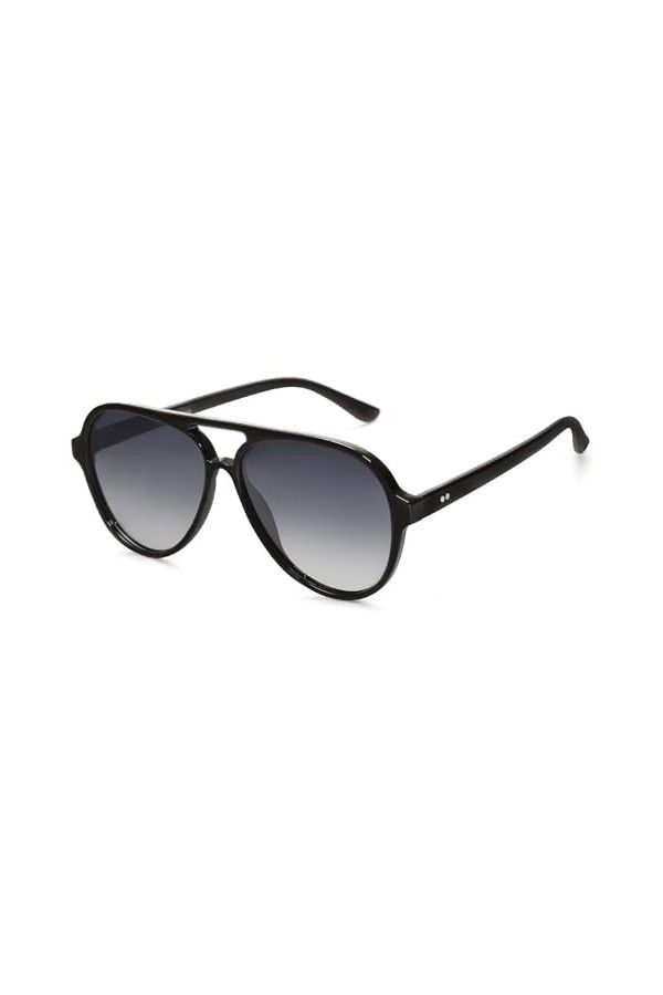 SOJOS Lunettes de Soleil Polarisées Rétro Pour Femmes Lunettes de Soleil Classiques a Double Pont Pour Hommes SJ2201, Noir/Gr