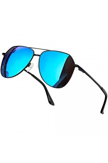 Joopin Lunettes de Soleil Homme Polarisées Sport Lunette Été Monture Métallique Classique Miroir Bleu