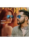 Joopin Lunettes de Soleil Homme Polarisées Sport Lunette Été Monture Métallique Classique Miroir Bleu