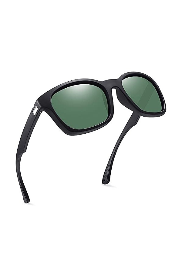 Joopin Lunette de Soleil Homme Polarisée Vintage et Lunette de Soleil UV400 Olive Vert pour Conduite et Voyage