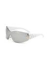 TOEECY Lunettes de Soleil Femme Homme Polarisées Décoration en étoile Retro Grand Cadre Surdimensionné Protection UV400 Vinta