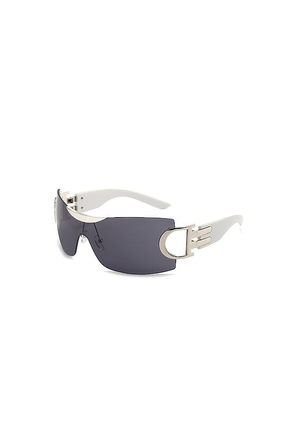 TOEECY Lunettes de Soleil Femme Homme Polarisées Décoration en Métal Retro Grand Cadre Surdimensionné Protection UV400 Vintag