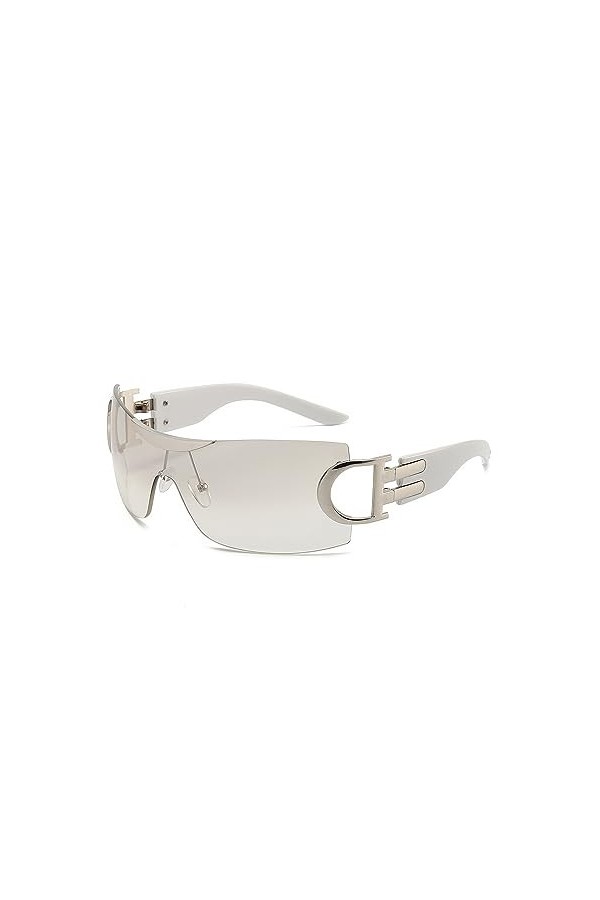 TOEECY Lunettes de Soleil Femme Homme Polarisées Décoration en Métal Retro Grand Cadre Surdimensionné Protection UV400 Vintag