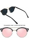 Joopin Lunettes de Soleil Polarisées Demi-Cerclées et Lunette de Soleil Ronde Rétro - Lunettes de Soleil UV400 Double Pont po