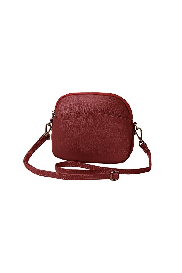 FANDARE Cuir Véritable Sac à Bandoulière Femme Sacs Dépaule Porté Epaule Sacoche pour Voyage École Achats Crossbody Bag Noir