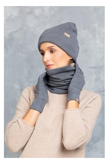 KNITAS Bonnet dhiver double couche en laine mérinos - Super doux et chaud - Pour homme et jeune - Couleur : gris - Taille un