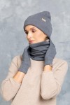 KNITAS Bonnet dhiver double couche en laine mérinos - Super doux et chaud - Pour homme et jeune - Couleur : gris - Taille un
