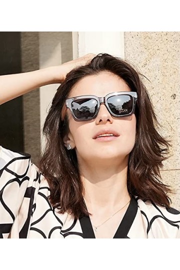 MIAROZ Lunettes de soleil en bois pour hommes et femmes/Lunettes de soleil polarisées/Verres polarisés avec UV400 Gris 