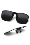SULIVES Lunettes de soleil polarisées à clipser pour homme et femme - Protection UV400 anti-reflet - Pour conduite, voyage, s