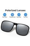 SULIVES Lunettes de soleil polarisées à clipser pour homme et femme - Protection UV400 anti-reflet - Pour conduite, voyage, s