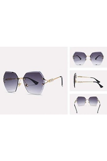 Lunettes de soleil femme - hexagonales - vintage - polarisées - colorées - fille - ombragées - monture dorée - verres gris