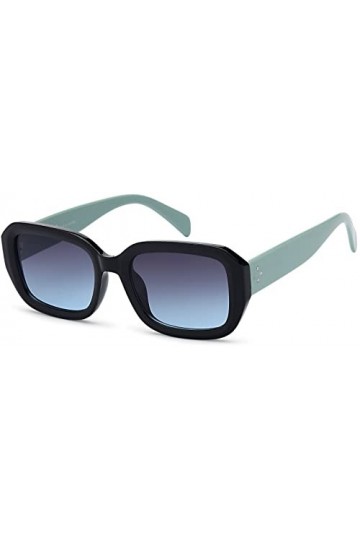 styleBREAKER Lunettes de soleil rétro femme avec large cadre en plastique et verres rectangulaires en polycarbonate 09020143,