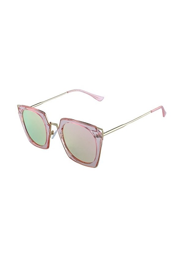 Duco polarisants Place Femmes Lunettes de soleil Œil de chat Ladies Rimmed Fashion Frame W001 Rose 