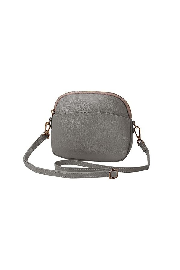 FANDARE Cuir Véritable Sac à Bandoulière Femme Sacs Dépaule Porté Epaule Sacoche pour Voyage École Achats Crossbody Bag Noir