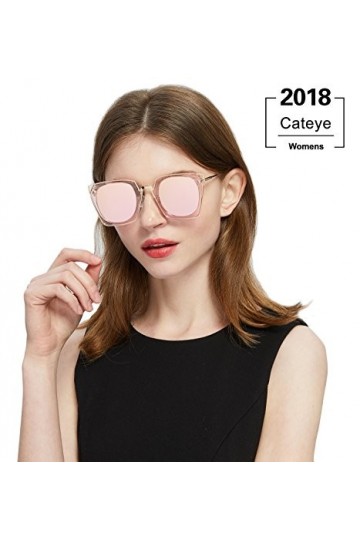 Duco polarisants Place Femmes Lunettes de soleil Œil de chat Ladies Rimmed Fashion Frame W001 Rose 