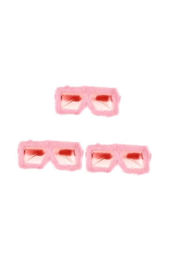 ABOOFAN 3 Pièces Lunettes Drôles Lunettes De Fête Lunettes De Soleil De Mode Pour Femmes Lunettes De Soleil Floues En Peluche