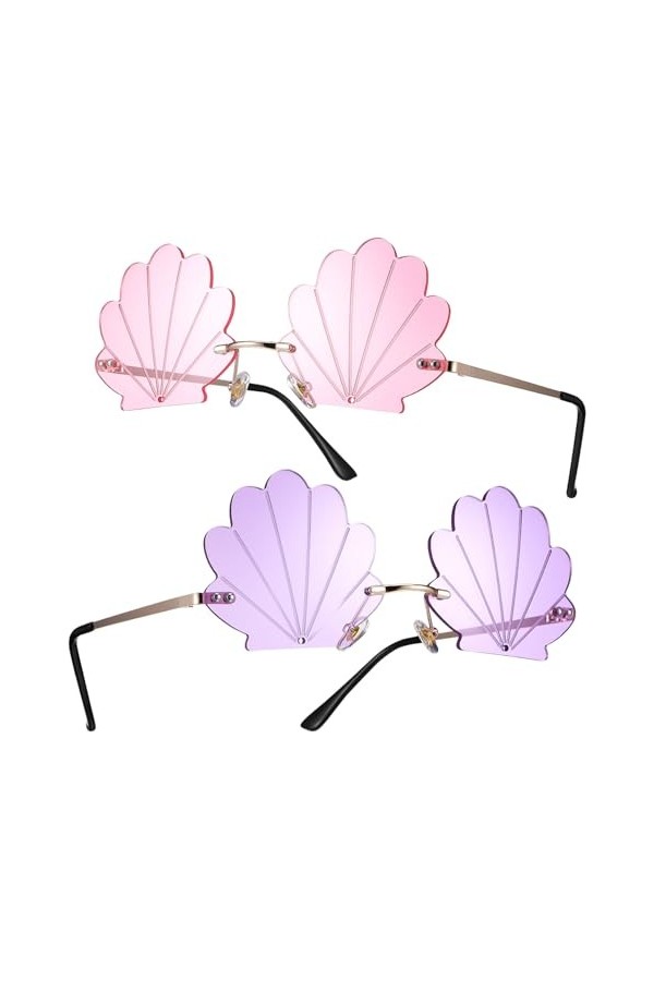 Sosoport 2 Pcs Enfants Coquillage Lunettes De Soleil Coquille Lunettes Coquille En Forme De Lunettes Coquillage Lunettes De S