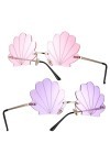 Sosoport 2 Pcs Enfants Coquillage Lunettes De Soleil Coquille Lunettes Coquille En Forme De Lunettes Coquillage Lunettes De S