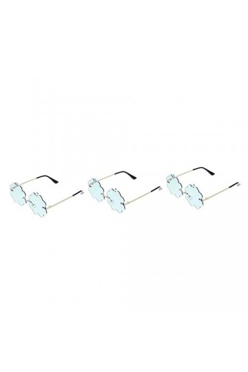 ABOOFAN 3 Paires À La Mode Sans Cadre Vague Fête Disco Décoration Femmes Rétro Lunettes De Soleil Quatre Lunettes Personnalis