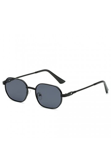 QTZTZ Lunettes de Soleil en métal Lunettes de Soleil pour Hommes et Femmes Miroir Hexagonal Réfléchissant,Une