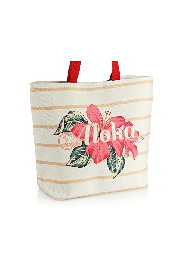 com-four® Sac de Plage - Shopper pour Femmes pour Le Shopping - Sac de Piscine Moderne pour Les Articles de Plage - Sac à ban