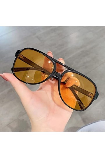 SARGE Classique rétro Vintage Aviation Pilote Lunettes de Soleil Femmes Hommes Grand Grand Cadre surdimensionné Luxe Designer