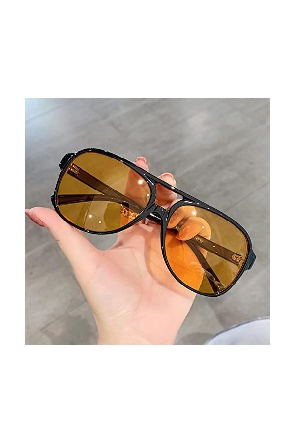 SARGE Classique rétro Vintage Aviation Pilote Lunettes de Soleil Femmes Hommes Grand Grand Cadre surdimensionné Luxe Designer