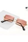 SARGE Lunettes de Soleil rétro Petit Rectangle Femmes Lunettes de Soleil carrées sans Monture pour Femmes Style dété Femme&nbsp;&nbsp;