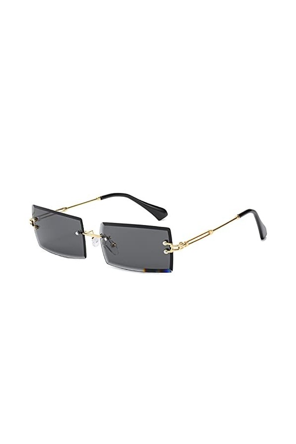 SARGE Lunettes de Soleil rétro Petit Rectangle Femmes Lunettes de Soleil carrées sans Monture pour Femmes Style dété Femme&nbsp;&nbsp;