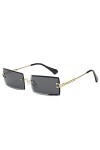 SARGE Lunettes de Soleil rétro Petit Rectangle Femmes Lunettes de Soleil carrées sans Monture pour Femmes Style dété Femme&nbsp;&nbsp;