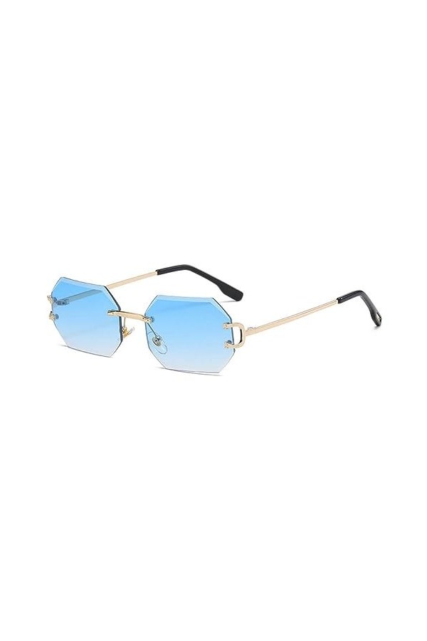 MUTYNE Lunettes de soleil punk rétro sans monture pour femmes hommes lunettes de soleil en métal vintage lunettes sans cadre 